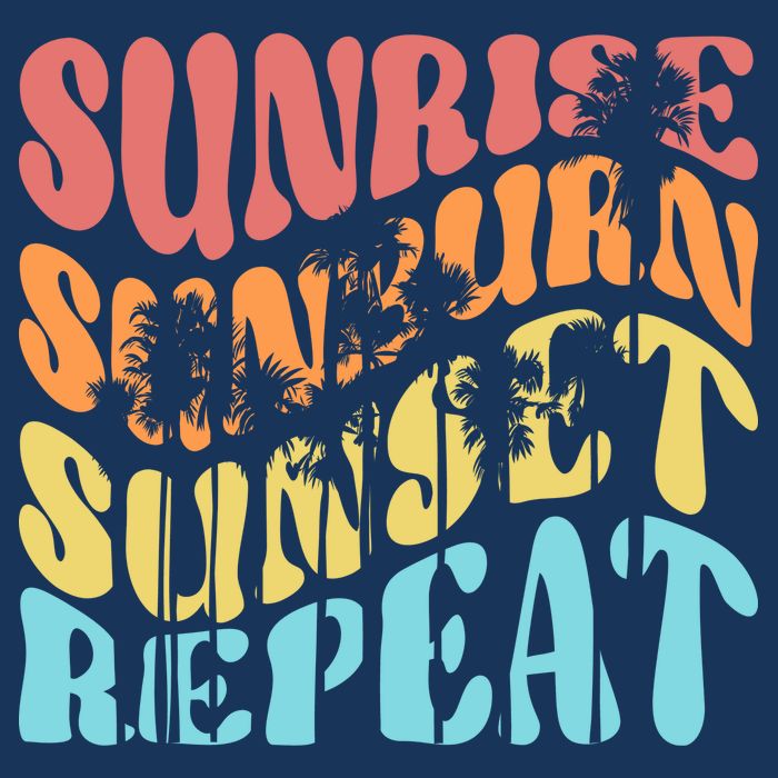 Sunride Sunburn Sunset Repeat Cool Comfort Performance Bucket Hat