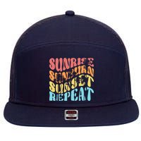 Sunride Sunburn Sunset Repeat 7 Panel Mesh Trucker Snapback Hat