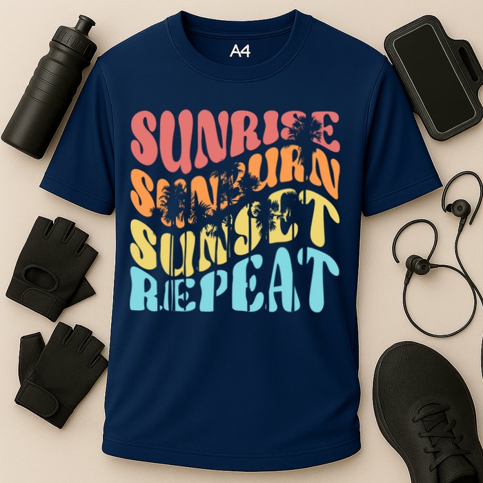 Sunride Sunburn Sunset Repeat Cooling Performance Crew T-Shirt