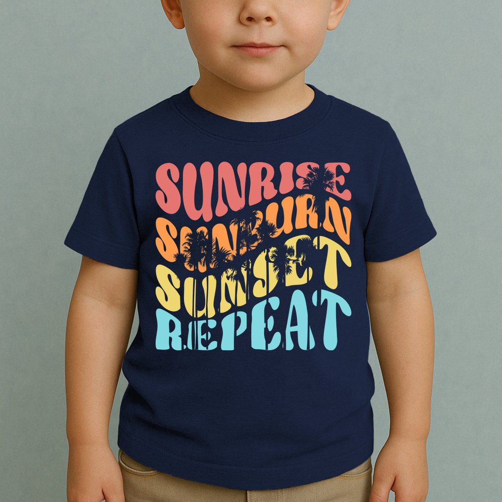 Sunride Sunburn Sunset Repeat Toddler T-Shirt