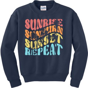 Sunride Sunburn Sunset Repeat Kids Sweatshirt