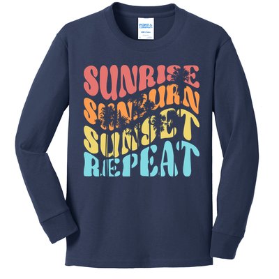 Sunride Sunburn Sunset Repeat Kids Long Sleeve Shirt
