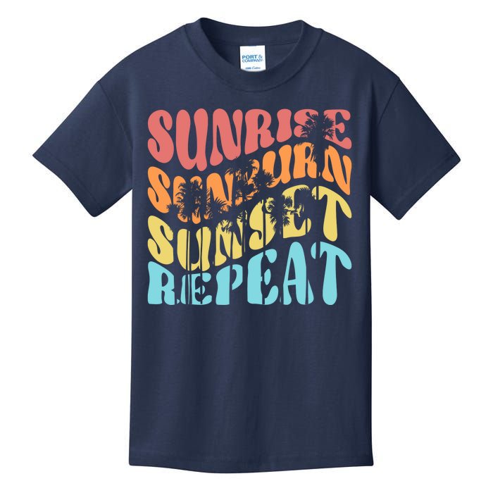 Sunride Sunburn Sunset Repeat Kids T-Shirt