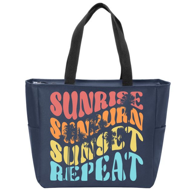 Sunride Sunburn Sunset Repeat Zip Tote Bag