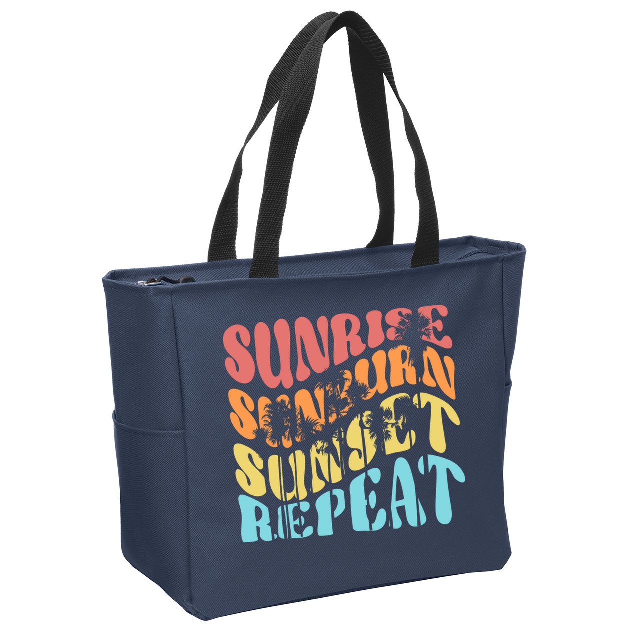 Sunride Sunburn Sunset Repeat Zip Tote Bag