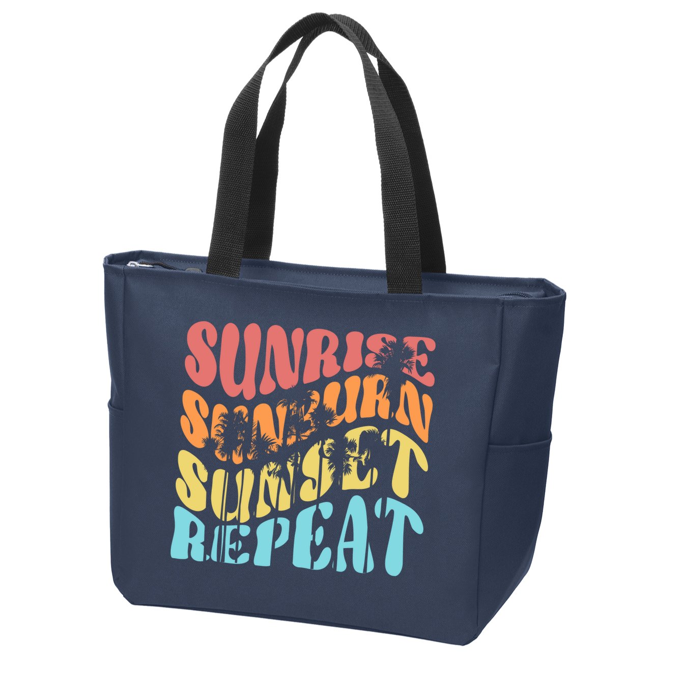 Sunride Sunburn Sunset Repeat Zip Tote Bag