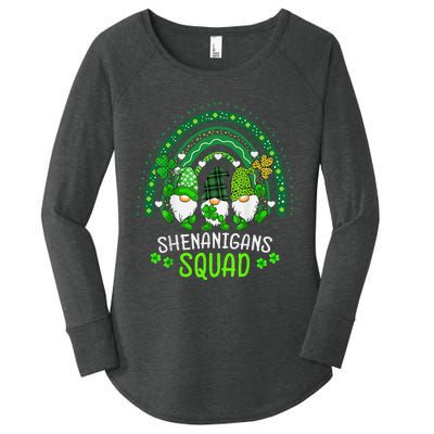 Shenanigans Squad St Patricks Day Gnomes Green Rainbow Irish Women's Perfect Tri Tunic Long Sleeve Shirt