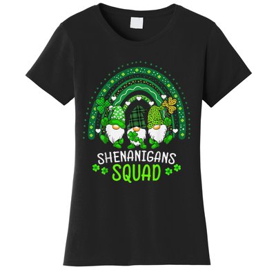 Shenanigans Squad St Patricks Day Gnomes Green Rainbow Irish Women's T-Shirt