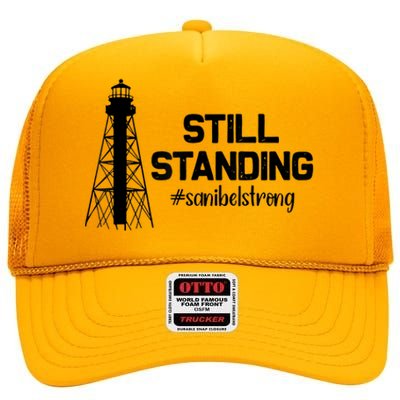 Still Standing Sanibel Strong Florida Hurricane Relief High Crown Mesh Back Trucker Hat