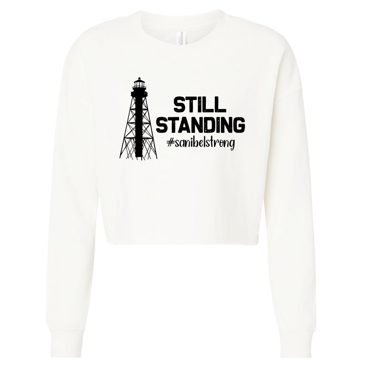 Still Standing Sanibel Strong Florida Hurricane Relief Cropped Pullover Crew
