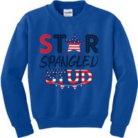 Star Spangled Stud July 4th America Flag Patriot Usa Gift Kids Sweatshirt