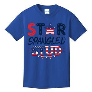 Star Spangled Stud July 4th America Flag Patriot Usa Gift Kids T-Shirt