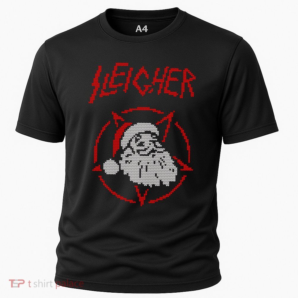 Sleigher Sweater Santa Ugly Christmas Funny Metal Performance Shirt