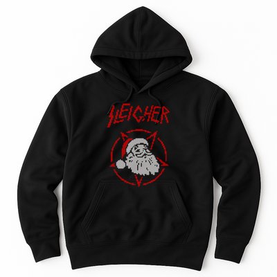Sleigher Sweater Santa Ugly Christmas Funny Metal Hoodie