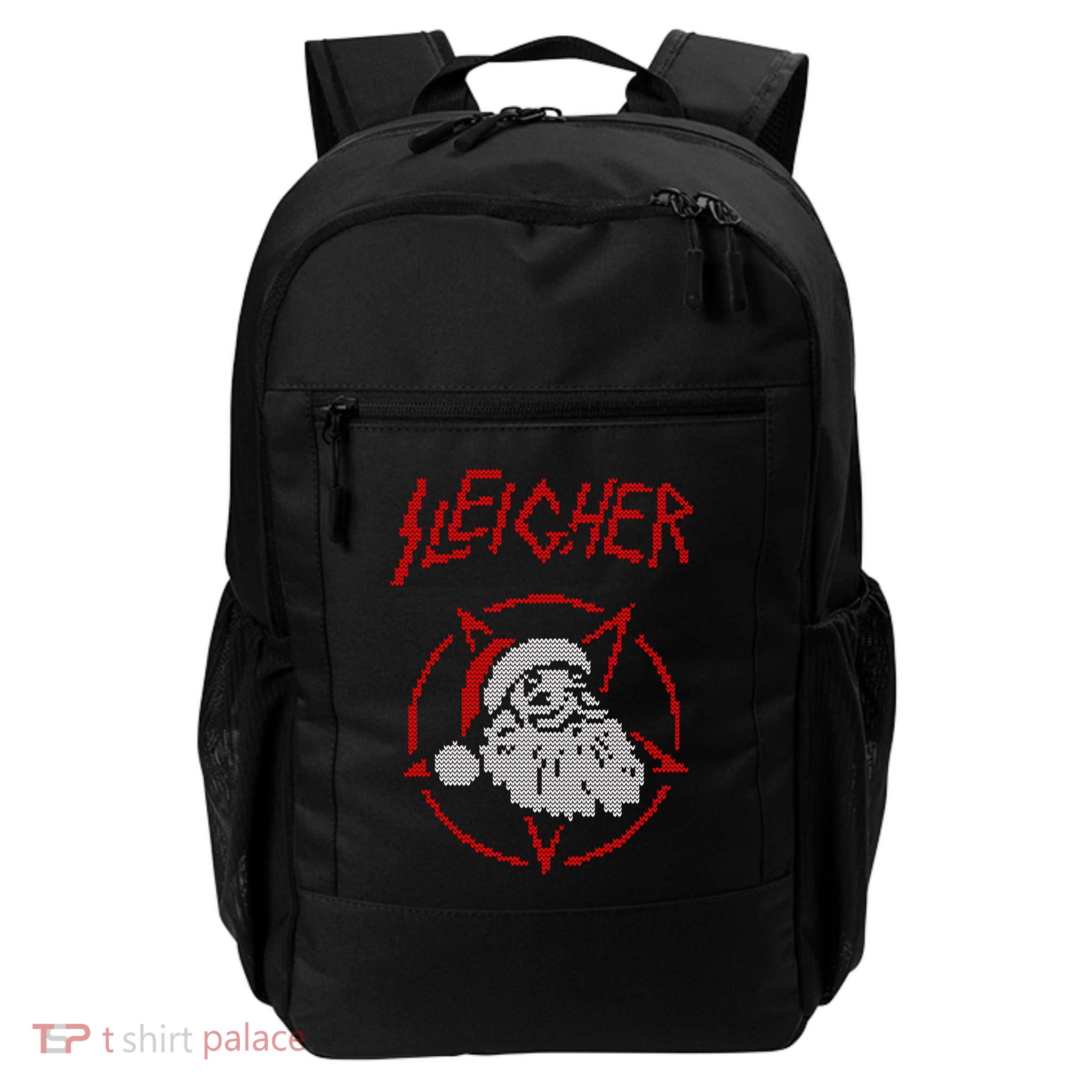 Sleigher Sweater Santa Ugly Christmas Funny Metal Backpack