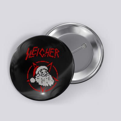 Sleigher Sweater Santa Ugly Christmas Funny Metal Button