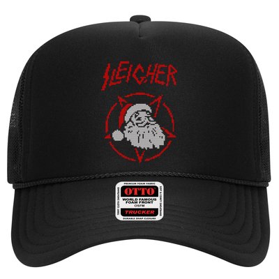 Sleigher Sweater Santa Ugly Christmas Funny Metal Trucker Hat