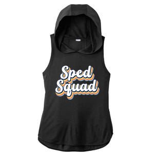 Sped Squad Special Education Retro Ladies PosiCharge Tri-Blend Wicking Draft Hoodie Tank