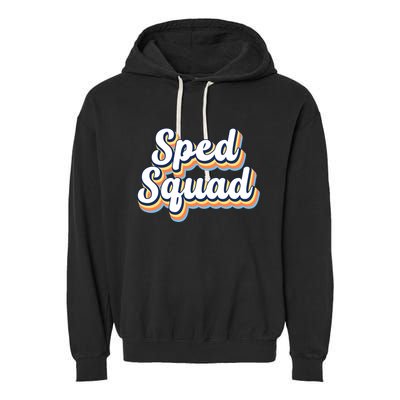 Sped Squad Special Education Retro Garment-Dyed Fleece Hoodie