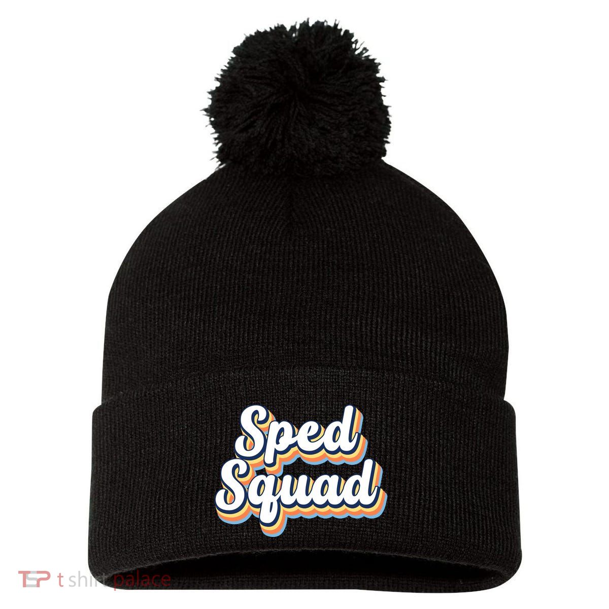 Sped Squad Special Education Retro Pom Pom 12in Knit Beanie