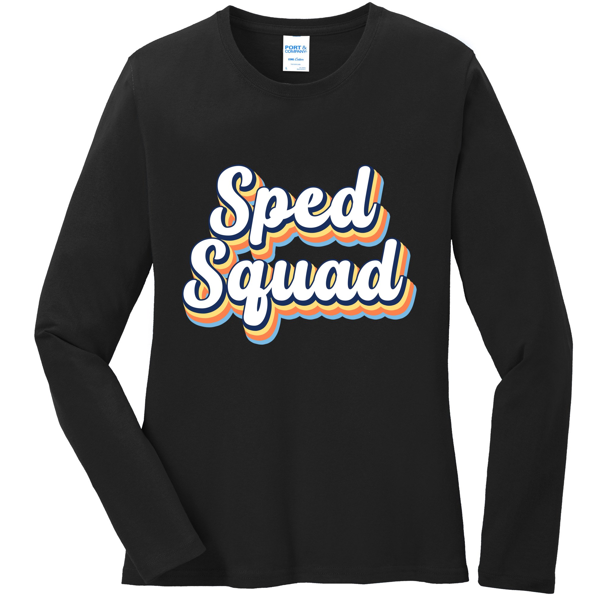 Sped Squad Special Education Retro Ladies Long Sleeve Shirt