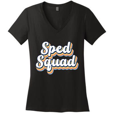 Sped Squad Special Education Retro Women's V-Neck T-Shirt