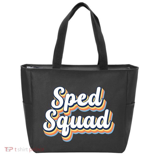 Sped Squad Special Education Retro Zip Tote Bag