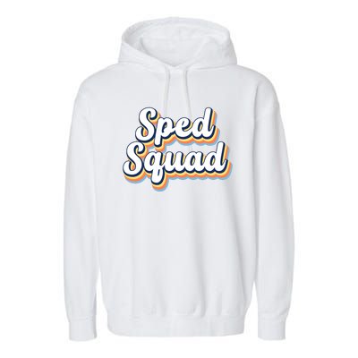 Sped Squad Special Education Retro Garment-Dyed Fleece Hoodie