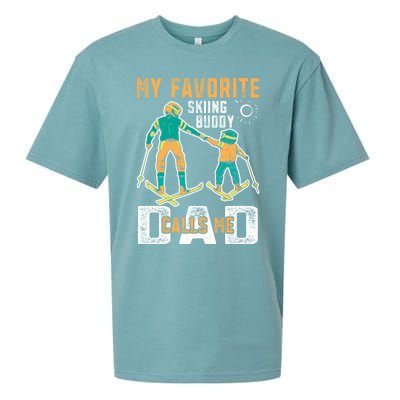 Ski Skier Skiing Gift My Favorite Ski Buddies Call Me Dad Gift Sueded Cloud Jersey T-Shirt