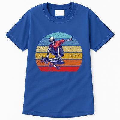 Skateboard Skeleton Skater Retro Vintage Skating Gift Tall T-Shirt