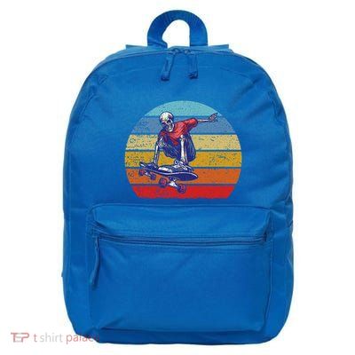 Skateboard Skeleton Skater Retro Vintage Skating Gift 16 in Basic Backpack