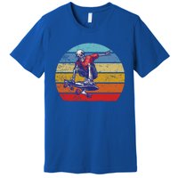 Skateboard Skeleton Skater Retro Vintage Skating Gift Premium T-Shirt