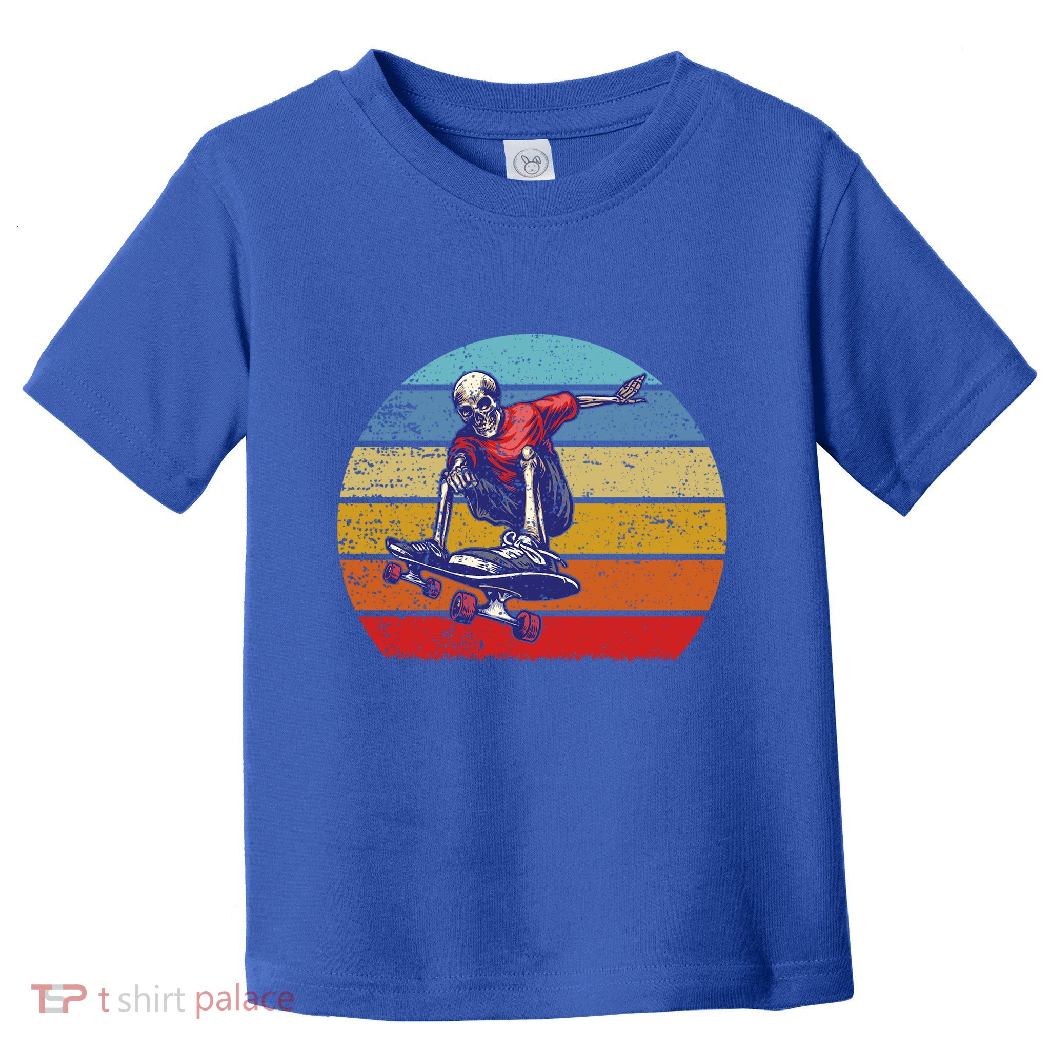 Skateboard Skeleton Skater Retro Vintage Skating Gift Toddler T-Shirt