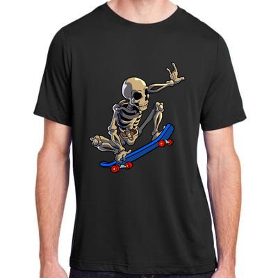 Skateboarding Skeleton Skater Skateboard Halloween Adult ChromaSoft Performance T-Shirt