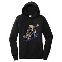 Skateboarding Skeleton Skater Skateboard Halloween Women's Pullover Hoodie