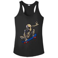 Skateboarding Skeleton Skater Skateboard Halloween Ladies PosiCharge Competitor Racerback Tank