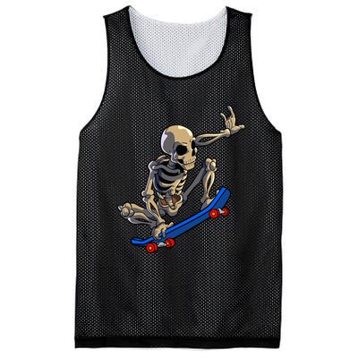 Skateboarding Skeleton Skater Skateboard Halloween Mesh Reversible Basketball Jersey Tank