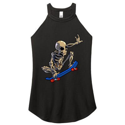 Skateboarding Skeleton Skater Skateboard Halloween Women's Perfect Tri Rocker Tank