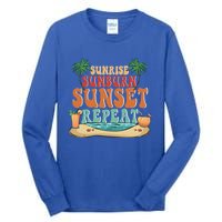 Sunrise Sunburn Sunset Repeat Summer Lovers Beach Lovers Great Gift Tall Long Sleeve T-Shirt