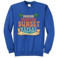 Sunrise Sunburn Sunset Repeat Summer Lovers Beach Lovers Great Gift Tall Sweatshirt