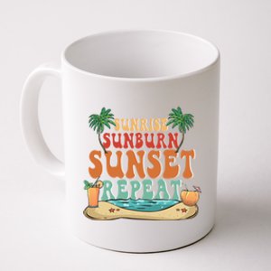 Sunrise Sunburn Sunset Repeat Summer Lovers Beach Lovers Great Gift Coffee Mug