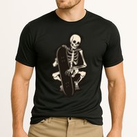 Skeleton Skateboarder Cooling Performance Crew T-Shirt