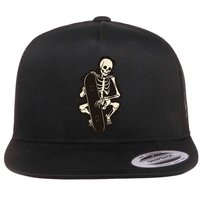 Skeleton Skateboarder Flatbill Hat
