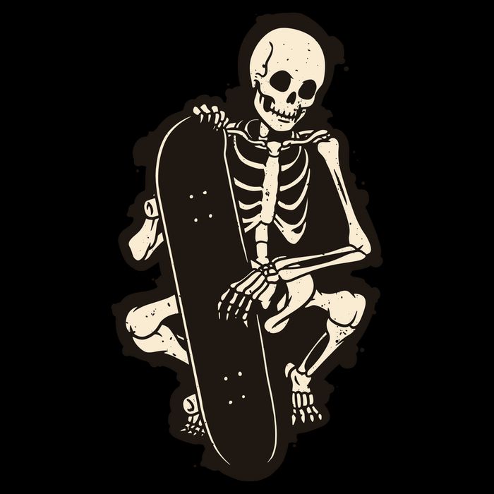 Skeleton Skateboarder Flatbill Hat