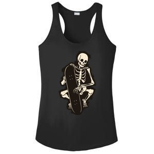 Skeleton Skateboarder Ladies PosiCharge Competitor Racerback Tank