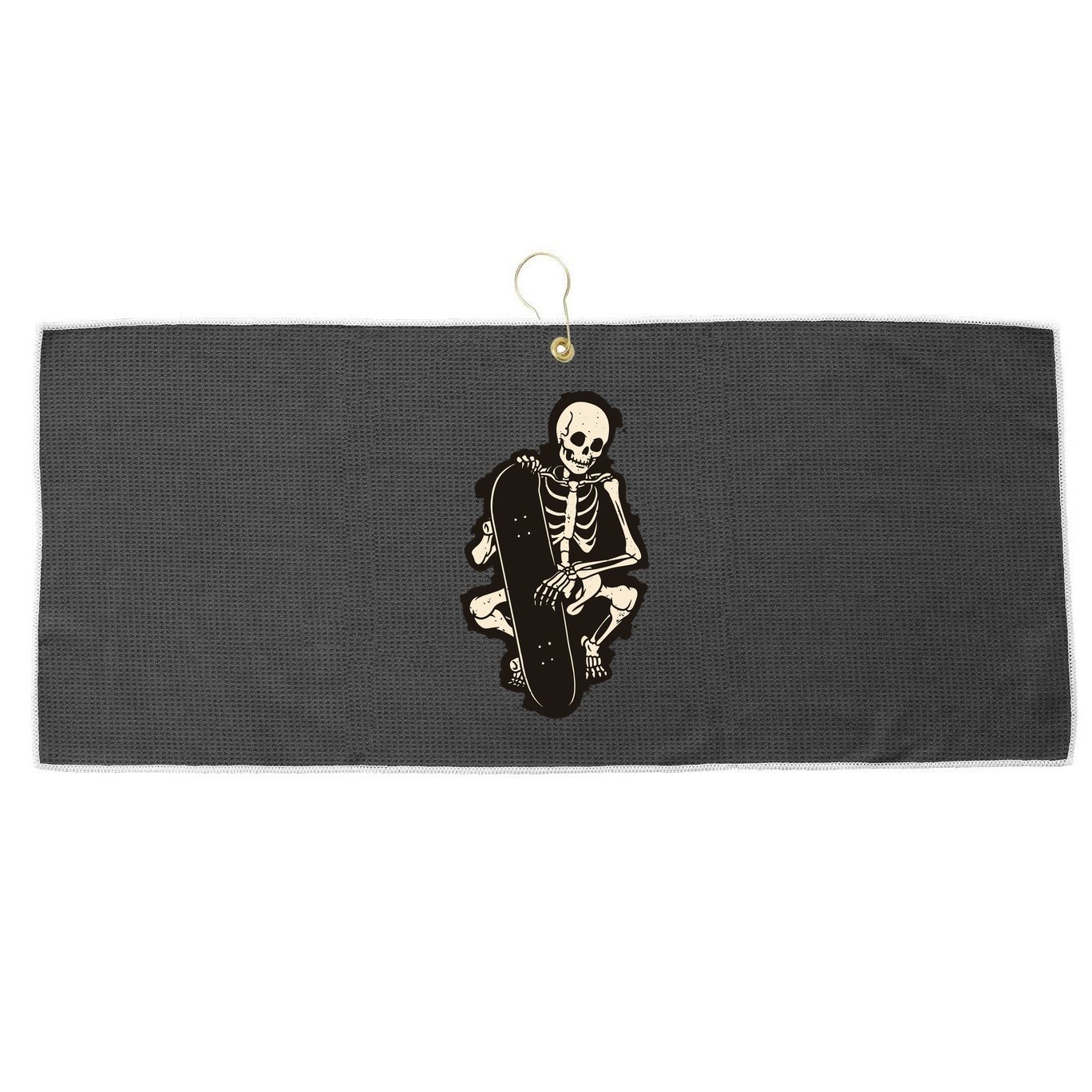 Skeleton Skateboarder Large Microfiber Waffle Golf Towel