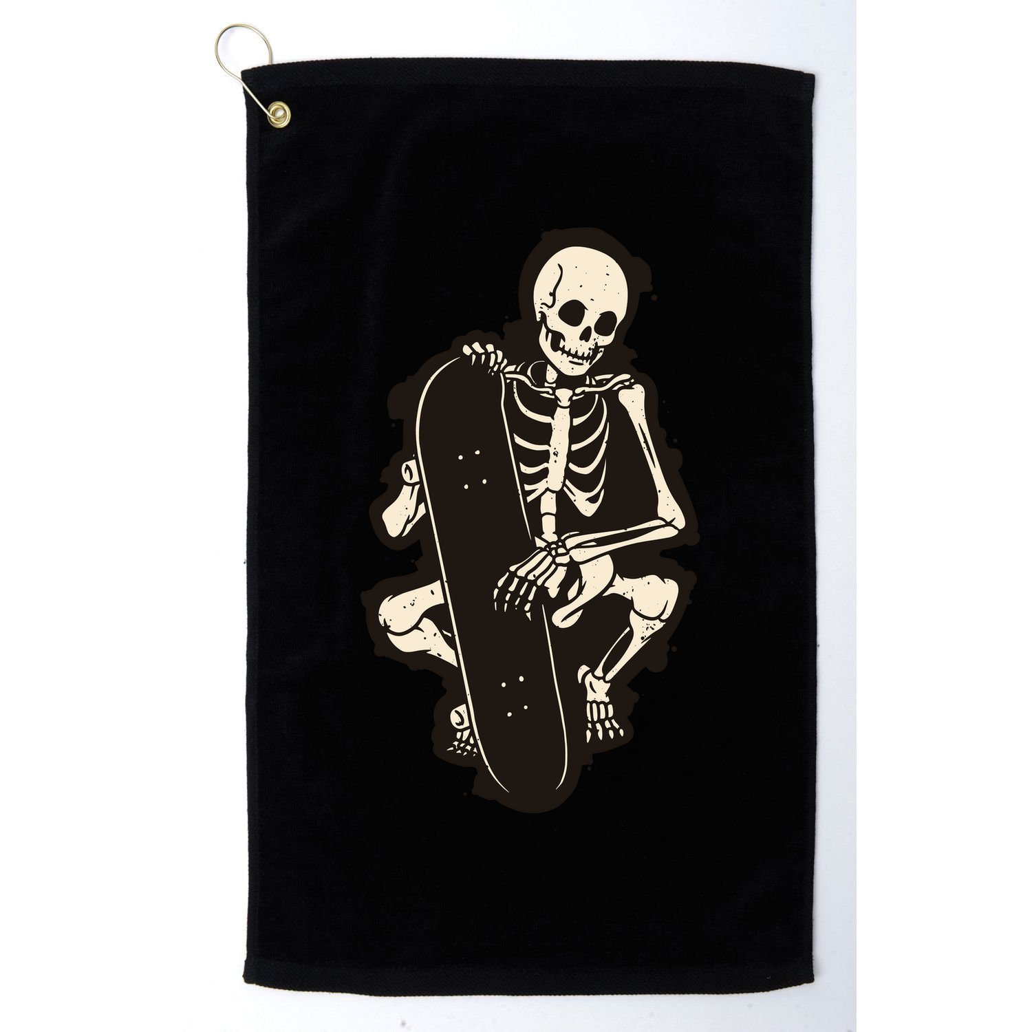 Skeleton Skateboarder Golf Towel