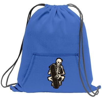 Skeleton Skateboarder Sweatshirt Cinch Pack Bag