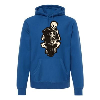 Skeleton Skateboarder Premium Hoodie