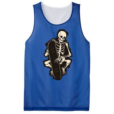 Skeleton Skateboarder Mesh Reversible Basketball Jersey Tank